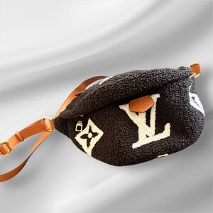 Large Monogram Shearling Belt Bag